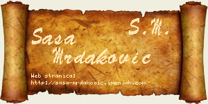 Saša Mrdaković vizit kartica